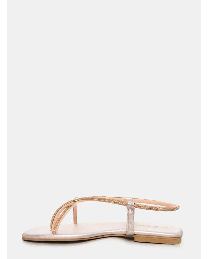 MOSAIC Sandalo flat con strass e anello