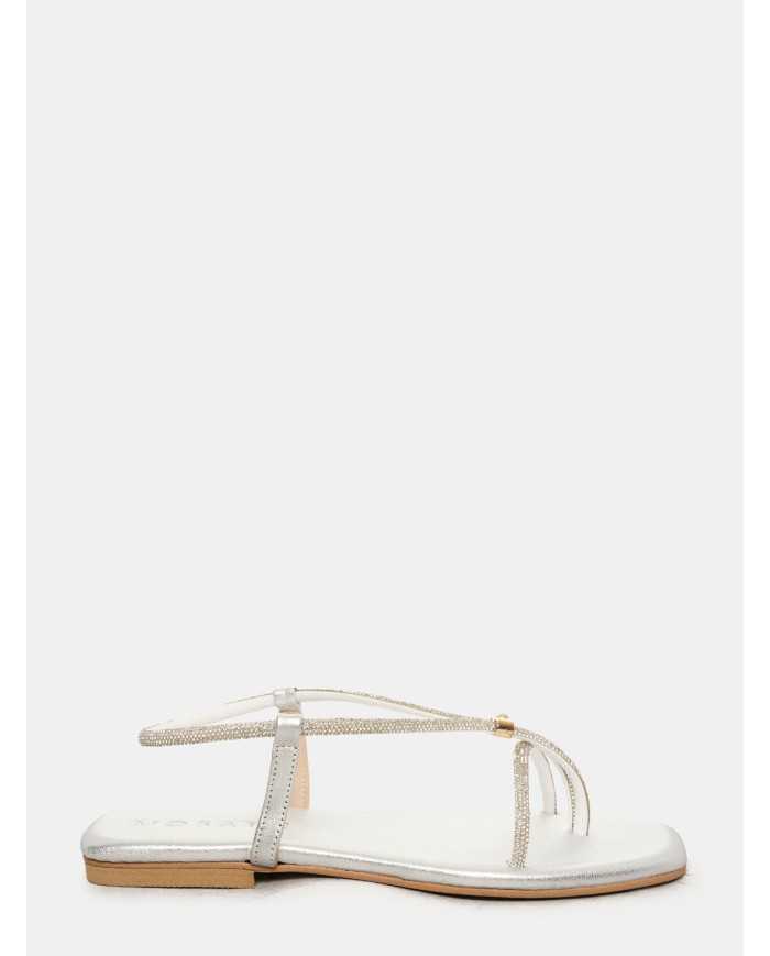 MOSAIC Sandalo flat con strass e anello