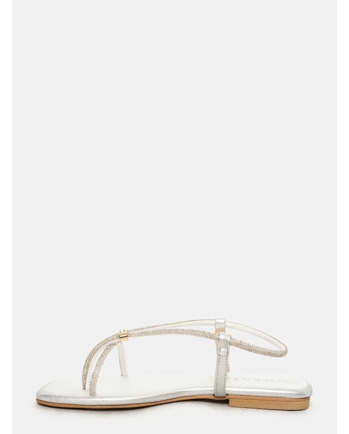 MOSAIC Sandalo flat con strass e anello