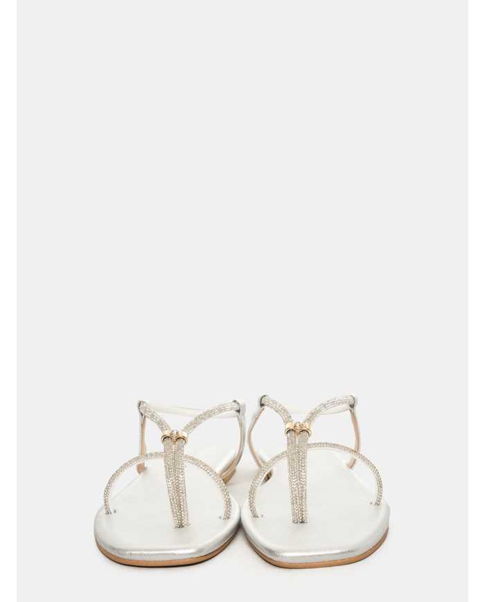 MOSAIC Sandalo flat con strass e anello