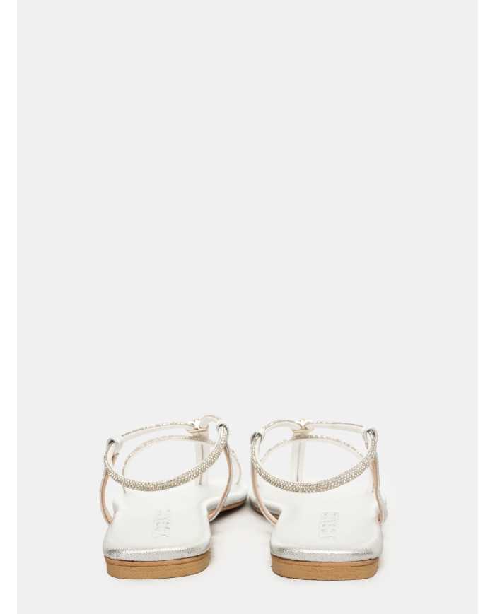 MOSAIC Sandalo flat con strass e anello