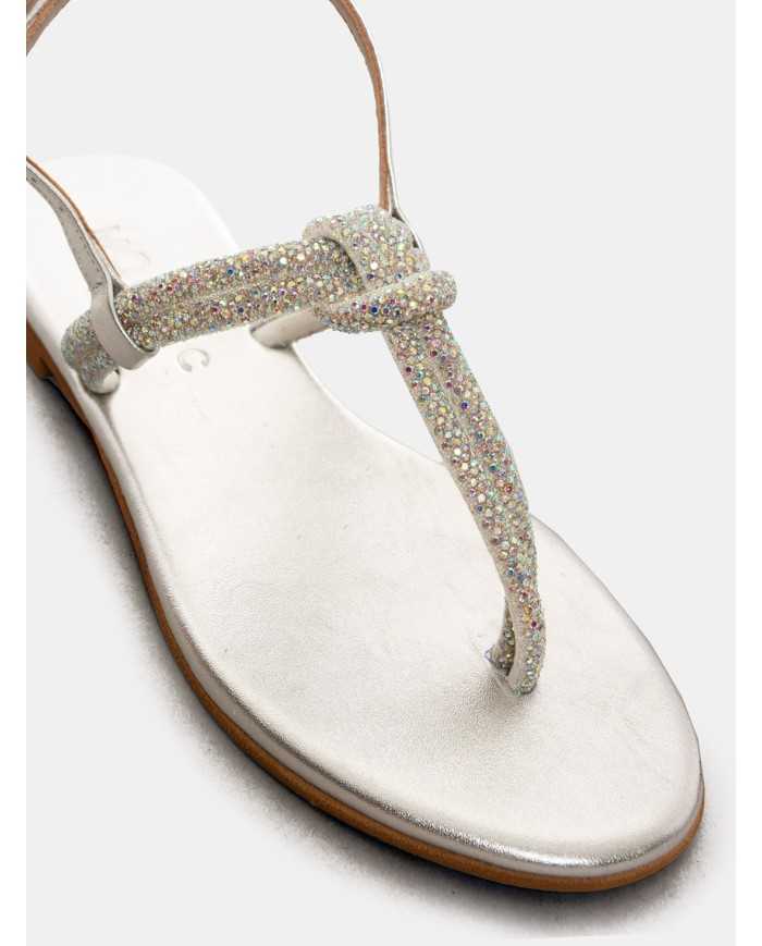 MOSAIC Sandalo infradito con nodo e strass