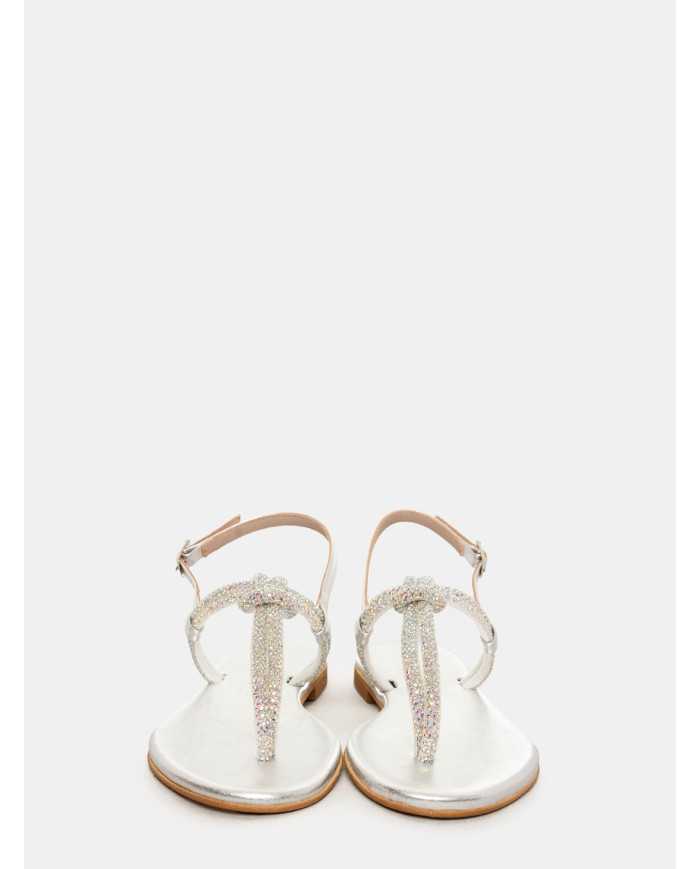 MOSAIC Sandalo infradito con nodo e strass