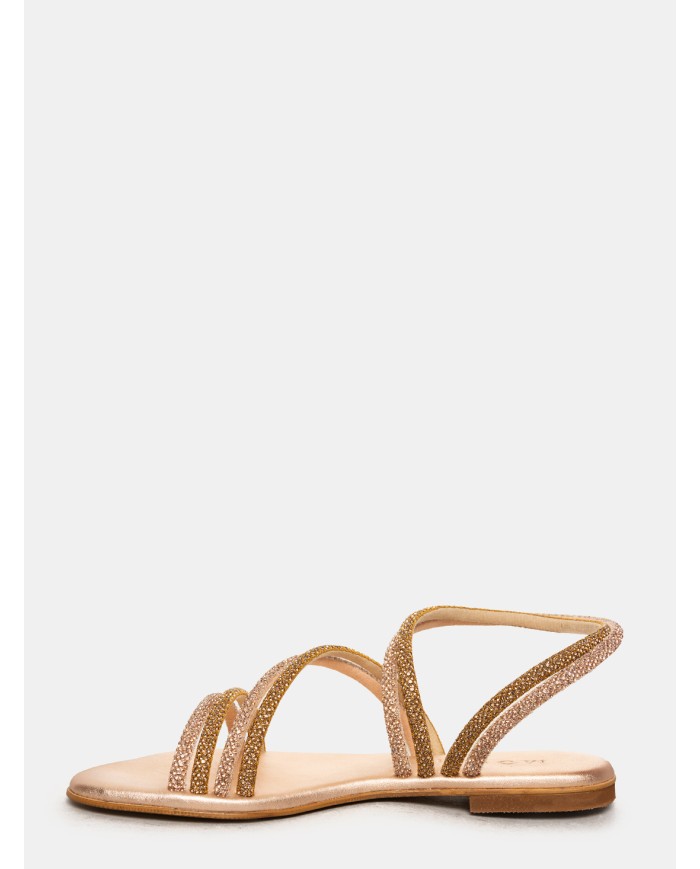 MOSAIC Sandalo flat con strass double color