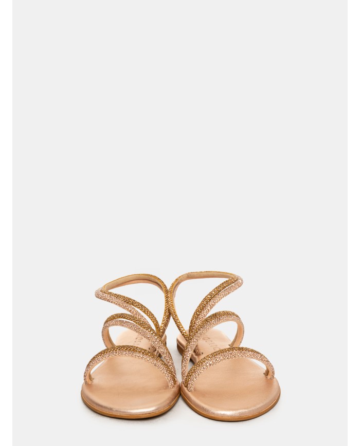 MOSAIC Sandalo flat con strass double color