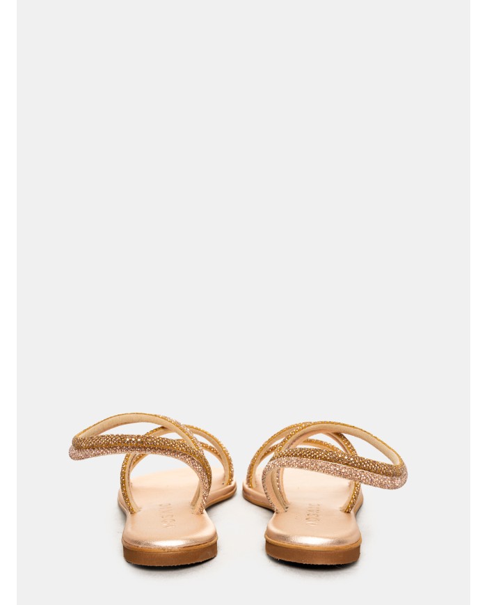 MOSAIC Sandalo flat con strass double color