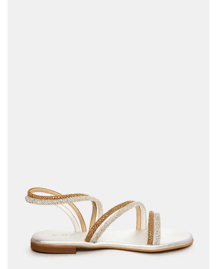 MOSAIC Sandalo flat con strass double color