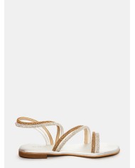 MOSAIC Sandalo flat con strass double color