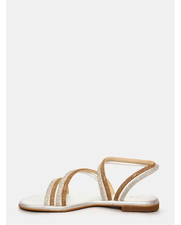MOSAIC Sandalo flat con strass double color