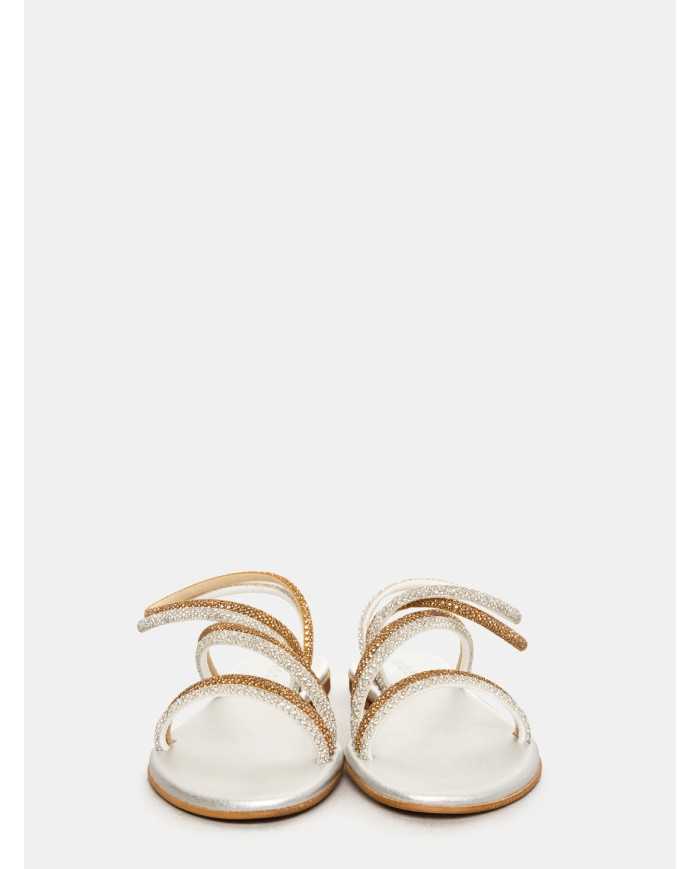 MOSAIC Sandalo flat con strass double color