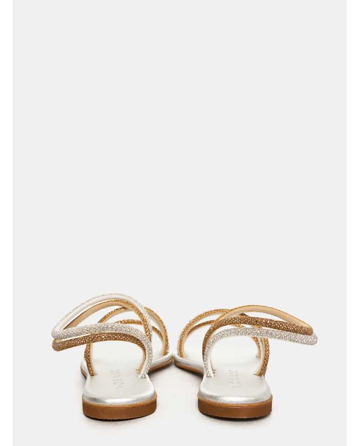 MOSAIC Sandalo flat con strass double color