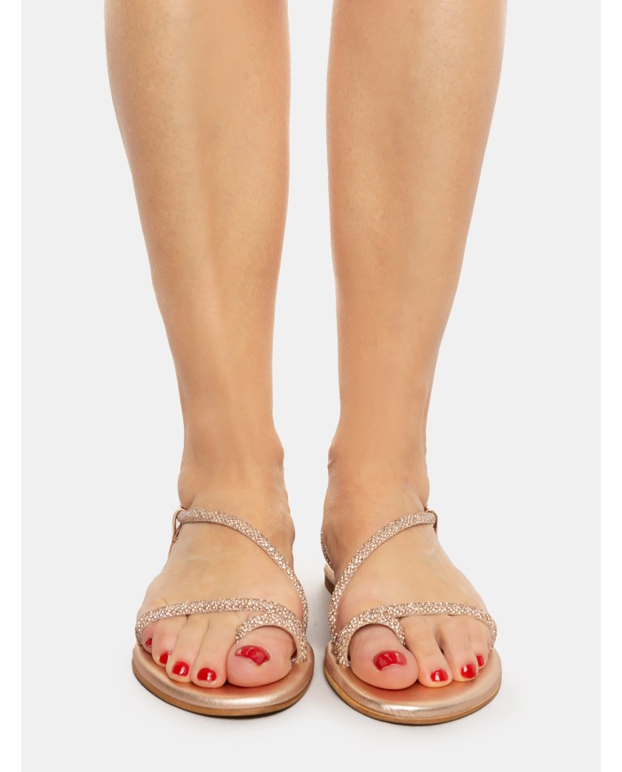 MOSAIC Sandalo flat con strass