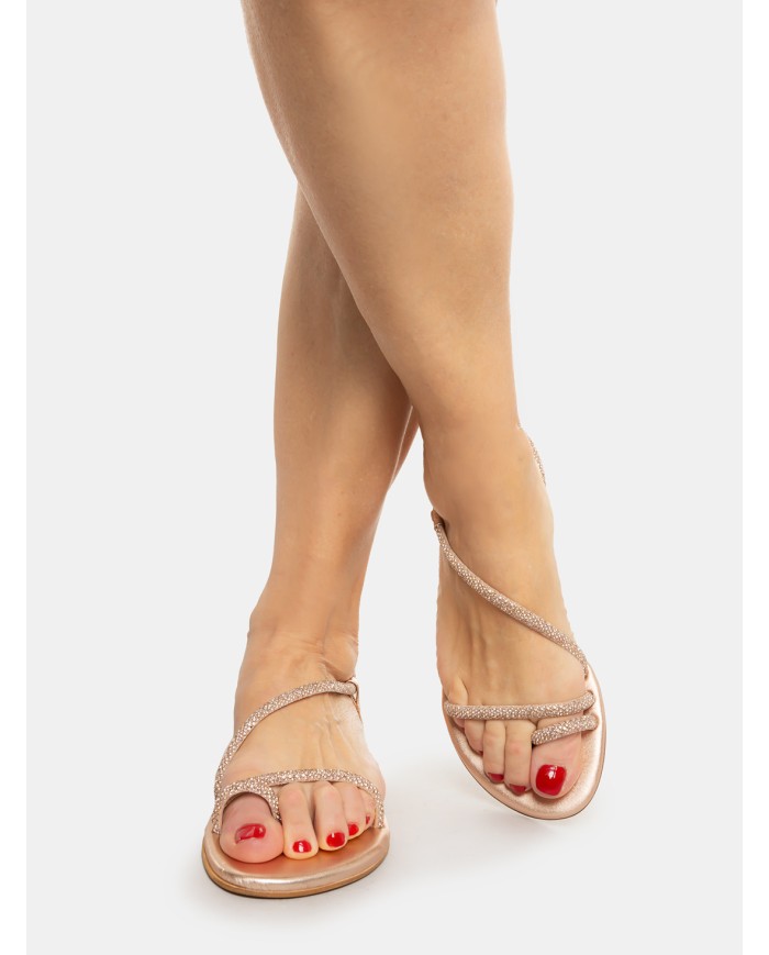 MOSAIC Sandalo flat con strass