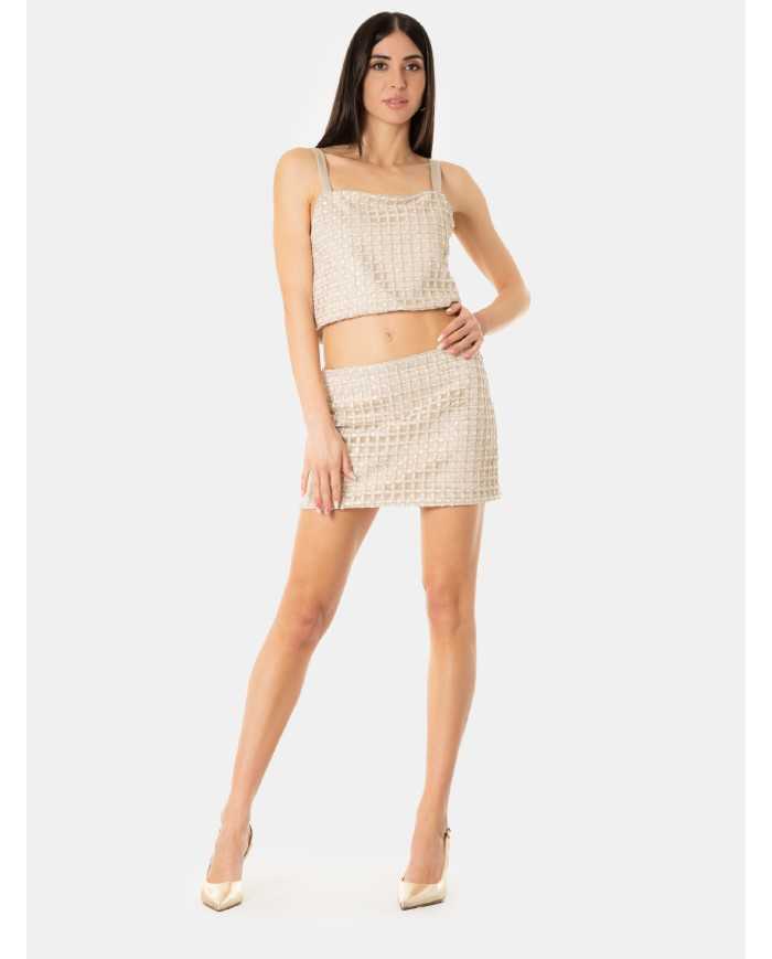 JIJIL Top con strass