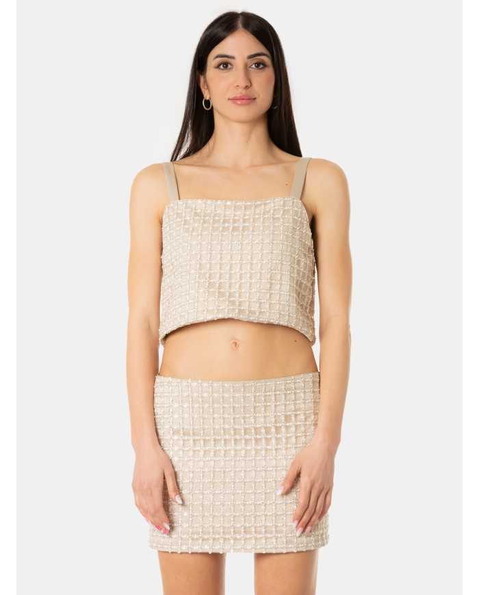 JIJIL Top con strass