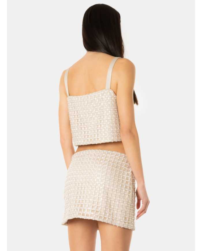 JIJIL Top con strass