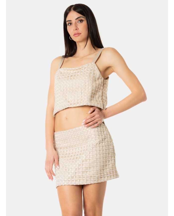 JIJIL Top con strass