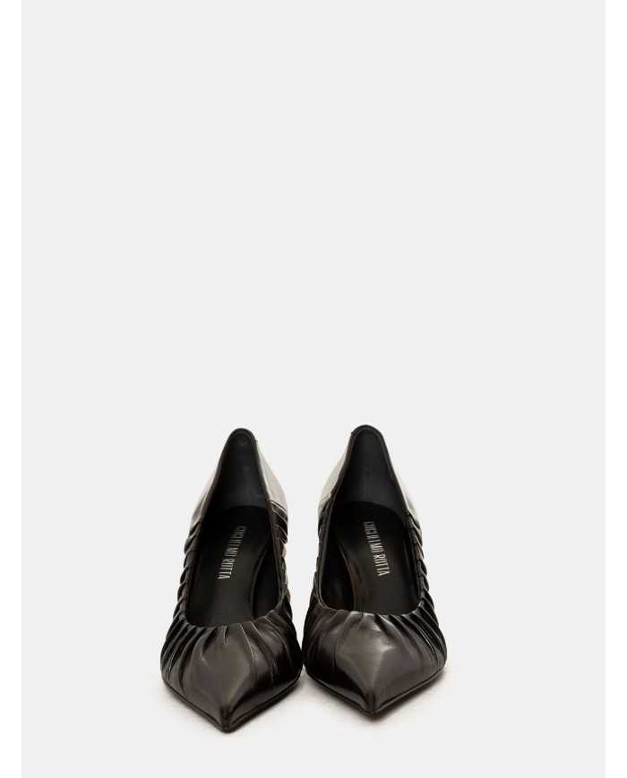 GUGLIELMO ROTTA Decolletè arricciato in pelle