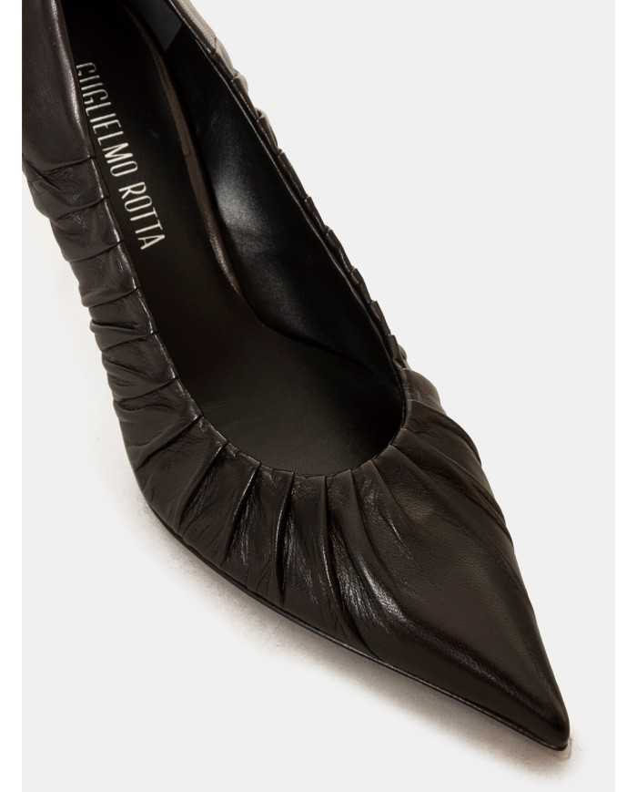 GUGLIELMO ROTTA Decolletè arricciato in pelle