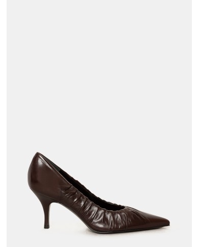 GUGLIELMO ROTTA Decolletè arricciato in pelle