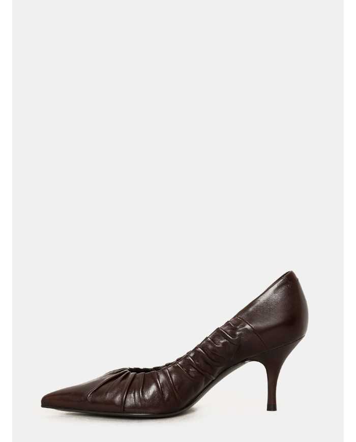 GUGLIELMO ROTTA Decolletè arricciato in pelle