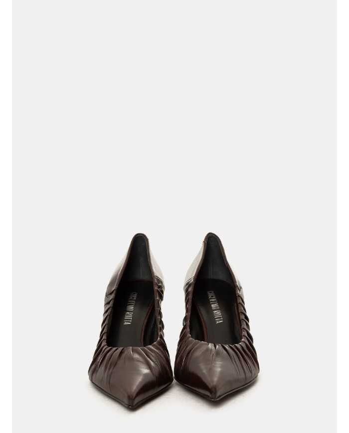 GUGLIELMO ROTTA Decolletè arricciato in pelle