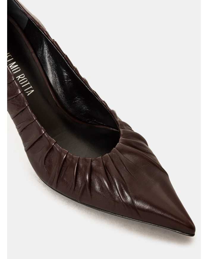 GUGLIELMO ROTTA Decolletè arricciato in pelle