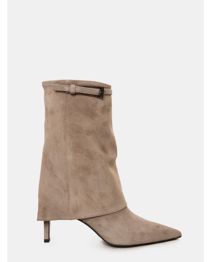 NICOLE BONNET Stivale mezza gamba in pelle camoscio