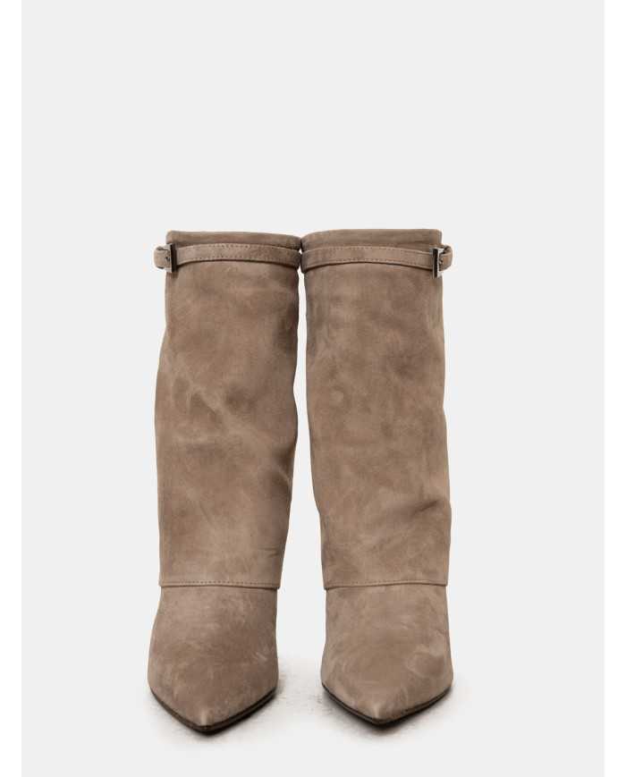 NICOLE BONNET Stivale mezza gamba in pelle camoscio
