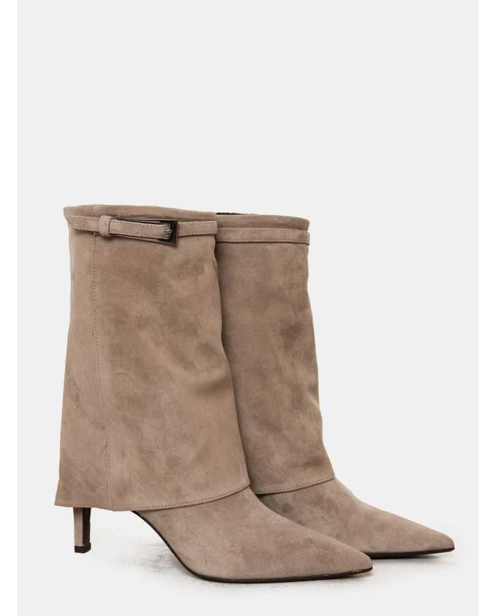 NICOLE BONNET Stivale mezza gamba in pelle camoscio