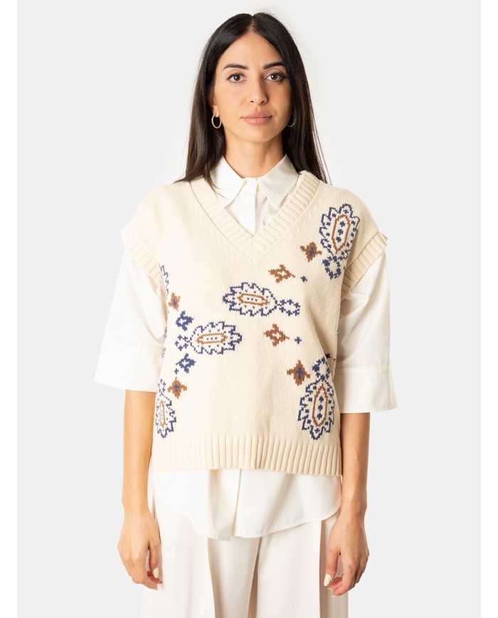 MAXMARA WEEKEND Gilet con inserti geometrici