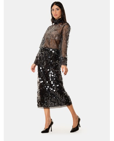 SEMICOUTURE Camicia velata con paillettes