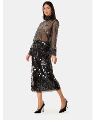 SEMICOUTURE Camicia velata con paillettes