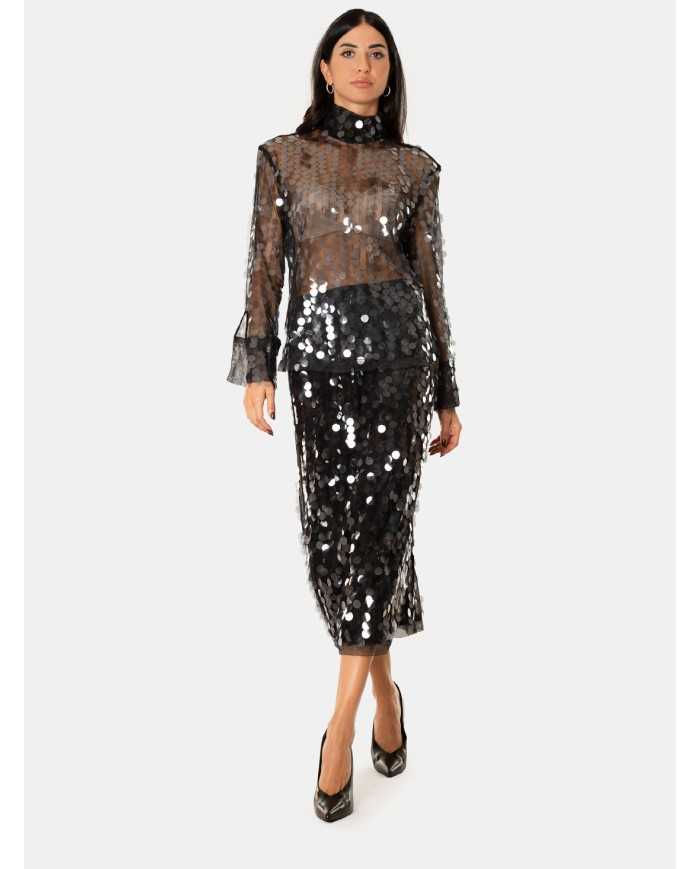 SEMICOUTURE Gonna a tubino con paillettes