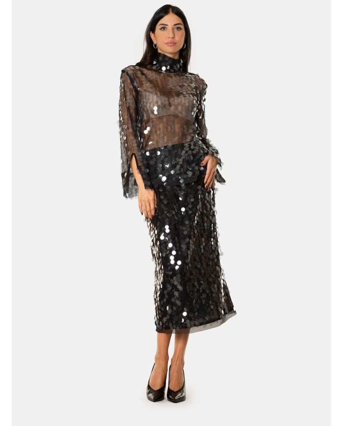 SEMICOUTURE Gonna a tubino con paillettes