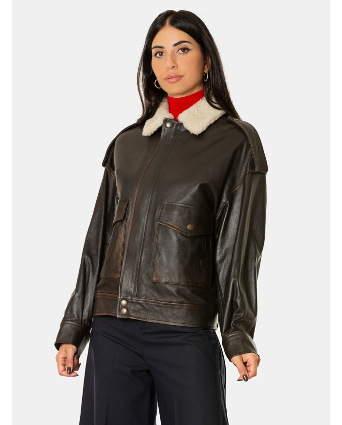 SEMICOUTURE Bomber in pelle