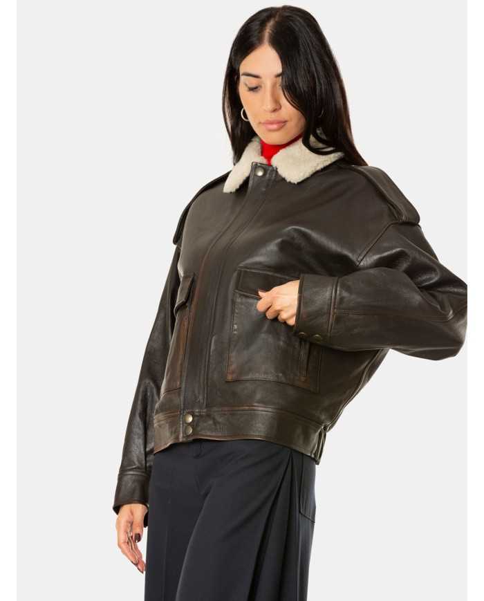 SEMICOUTURE Bomber in pelle