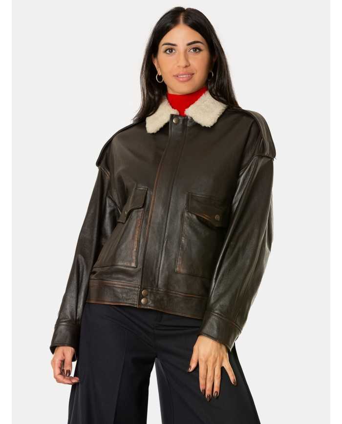 SEMICOUTURE Bomber in pelle