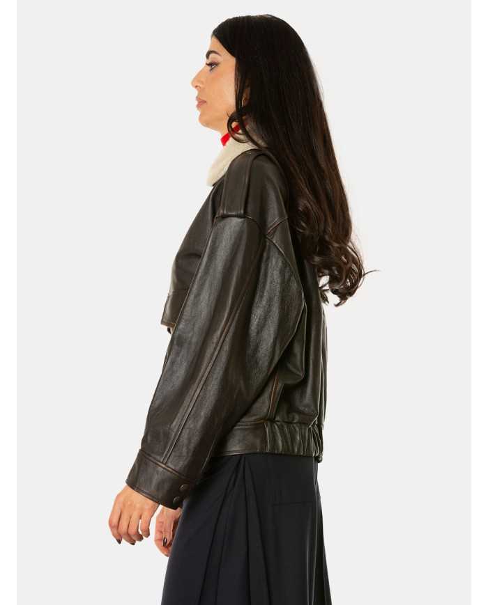 SEMICOUTURE Bomber in pelle