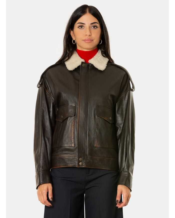 SEMICOUTURE Bomber in pelle