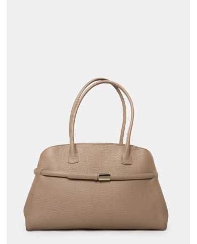 ORCIANI Borsa Aura Soft Large a spalla in pelle martellata con tracolla