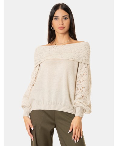 D.EXTERIOR Maglia con pizzo soft