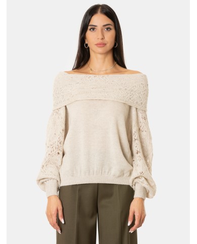 D.EXTERIOR Maglia con pizzo soft