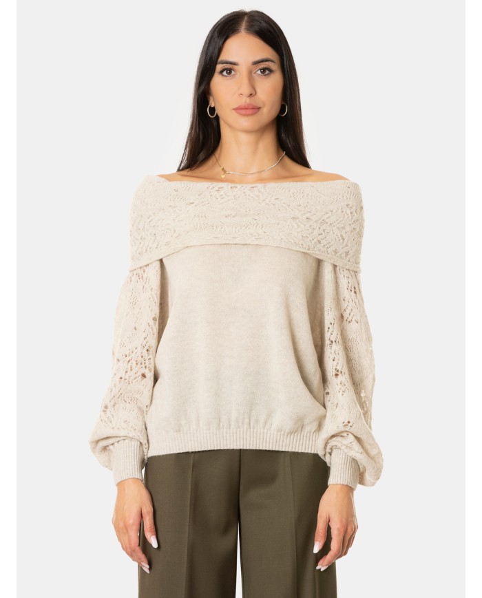 D.EXTERIOR Maglia con pizzo soft