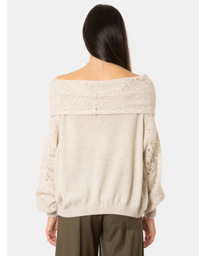 D.EXTERIOR Maglia con pizzo soft