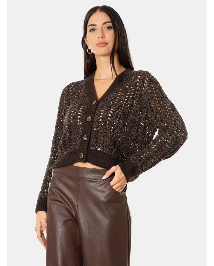 D.EXTERIOR Cardigan corto intrecciato