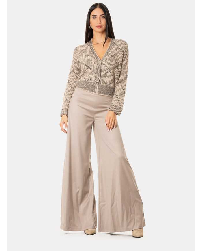 D.EXTERIOR Cardigan paillettes con rombi