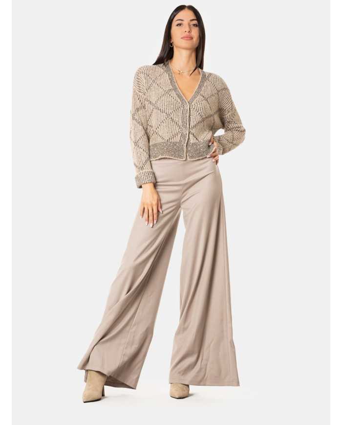 D.EXTERIOR Cardigan paillettes con rombi