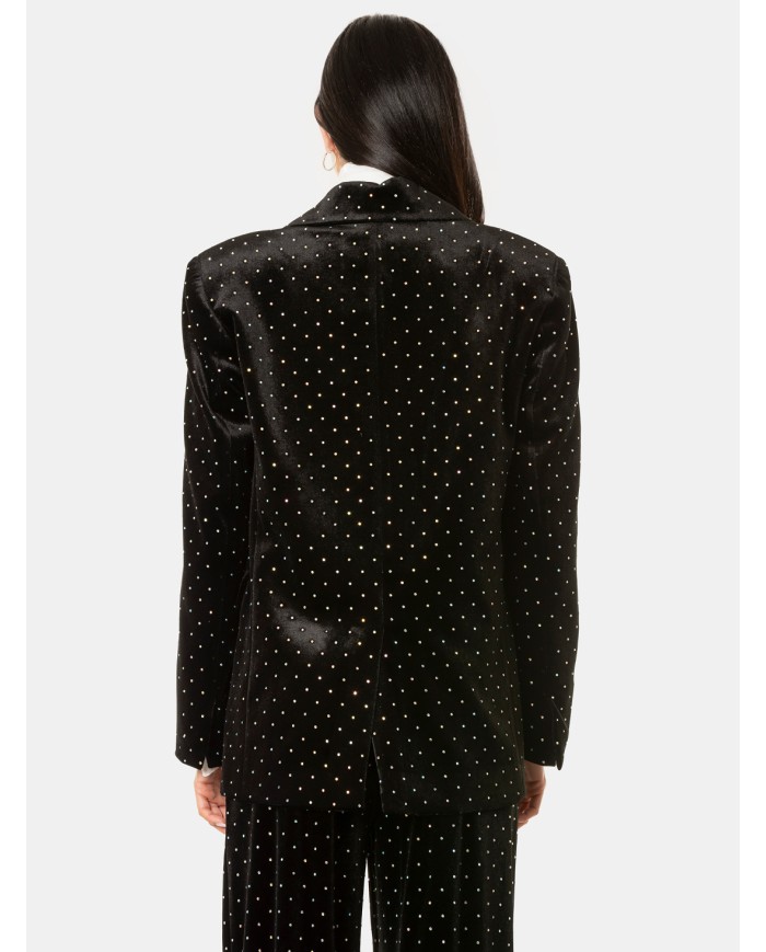Actualee Giacca in velluto con strass