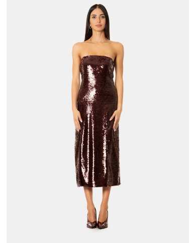 ISABELLE BLANCHE paris Abito bustier con spacchi